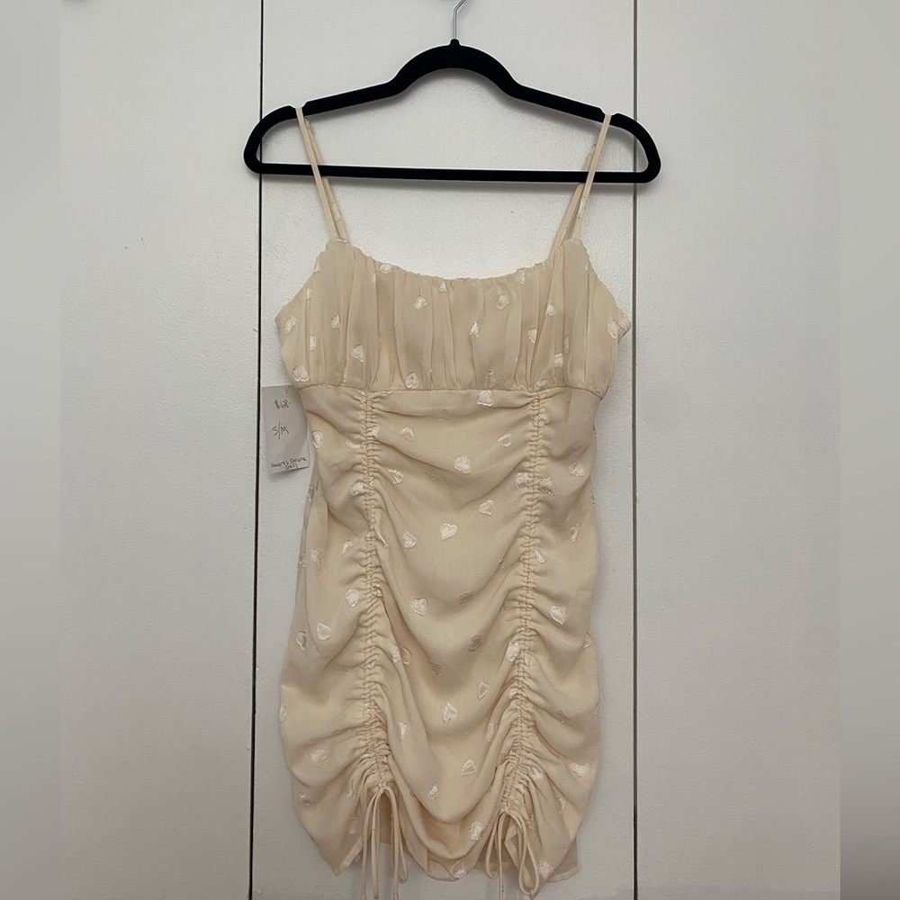 Boutique Dress - NWT! Creamy White Heart Detail Mini Dress